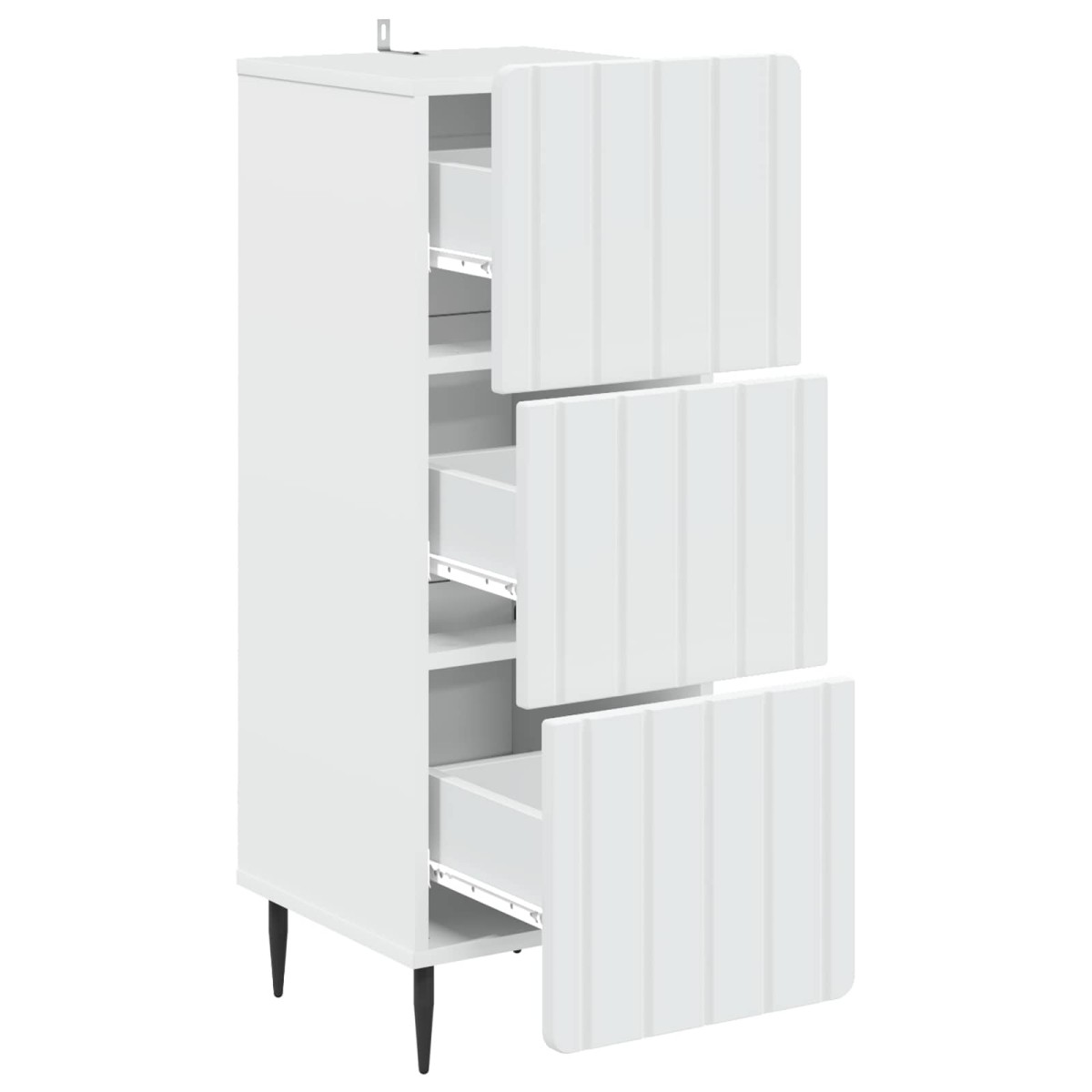 vidaXL Ντουλάπι με Συρτάρια Λευκό 33 x 34,5 x 92 εκ.