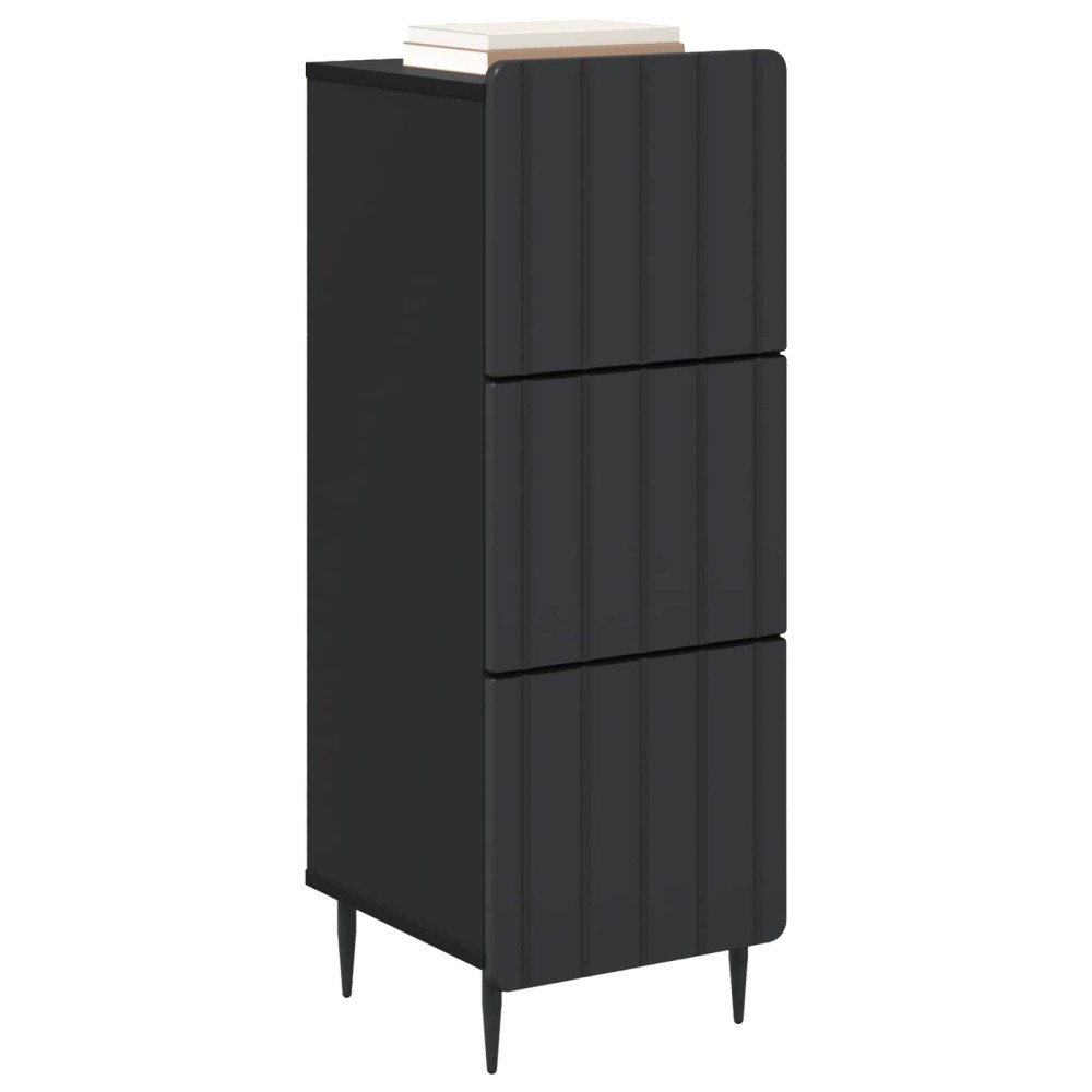 vidaXL Ντουλάπι με Συρτάρια Μαύρο 33 x 34,5 x 92 εκ.