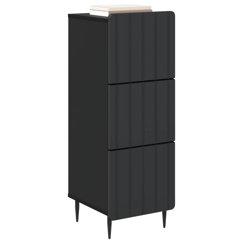 vidaXL Ντουλάπι με Συρτάρια Μαύρο 33 x 34,5 x 92 εκ.