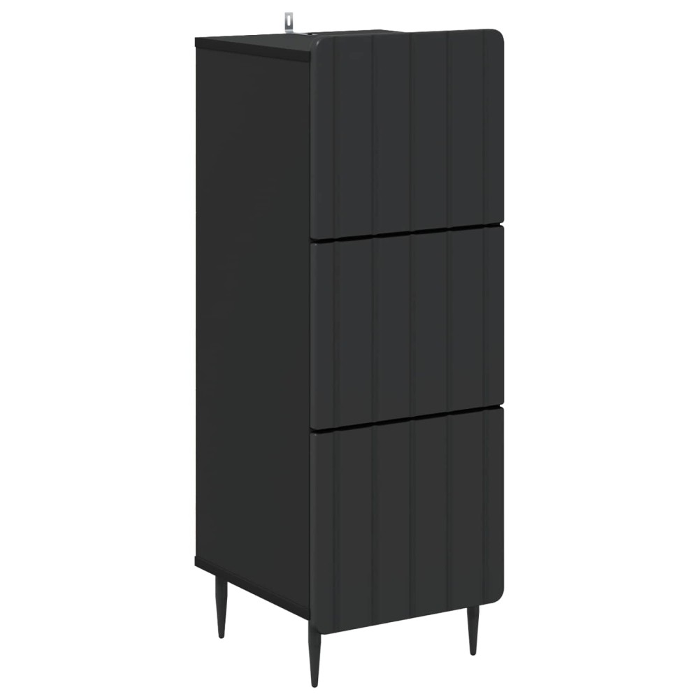 vidaXL Ντουλάπι με Συρτάρια Μαύρο 33 x 34,5 x 92 εκ.