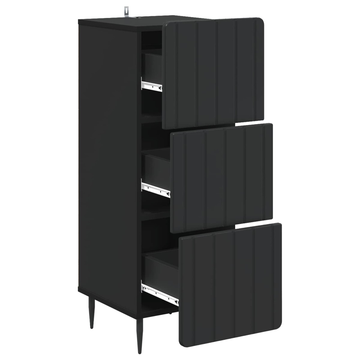 vidaXL Ντουλάπι με Συρτάρια Μαύρο 33 x 34,5 x 92 εκ.