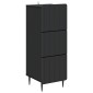 vidaXL Ντουλάπι με Συρτάρια Μαύρο 33 x 34,5 x 92 εκ.