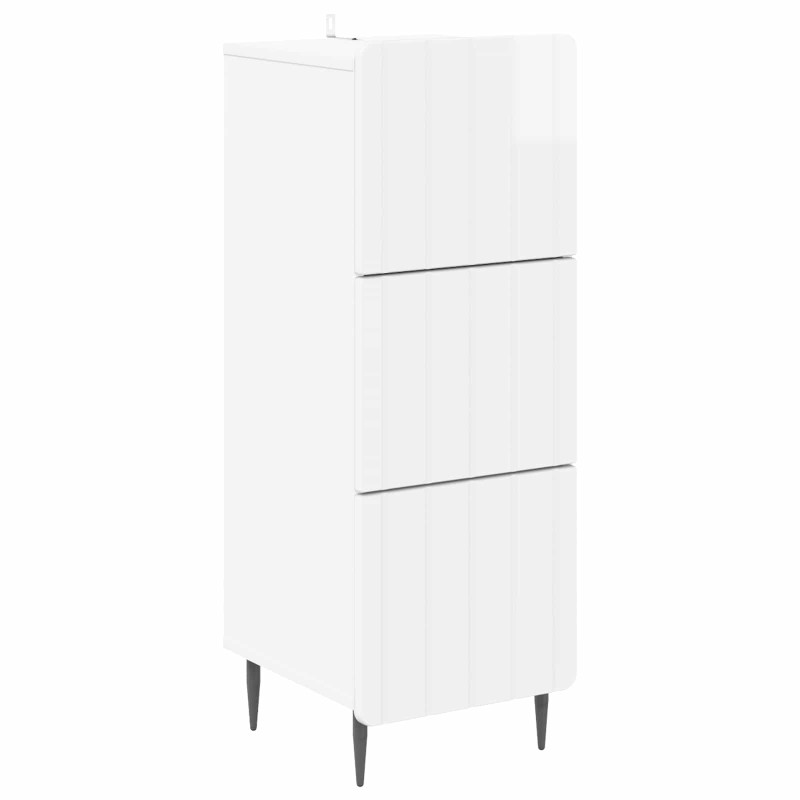 vidaXL Ντουλάπι με Συρτάρια Γυαλιστερό Λευκό 33 x 34,5 x 92 εκ.