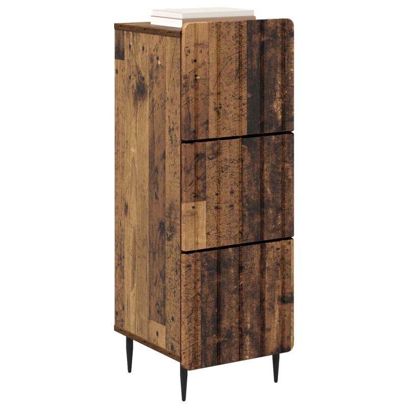 vidaXL Ντουλάπι με Συρτάρια Παλαιωμένο ξύλο 33 x 34,5 x 92 εκ.