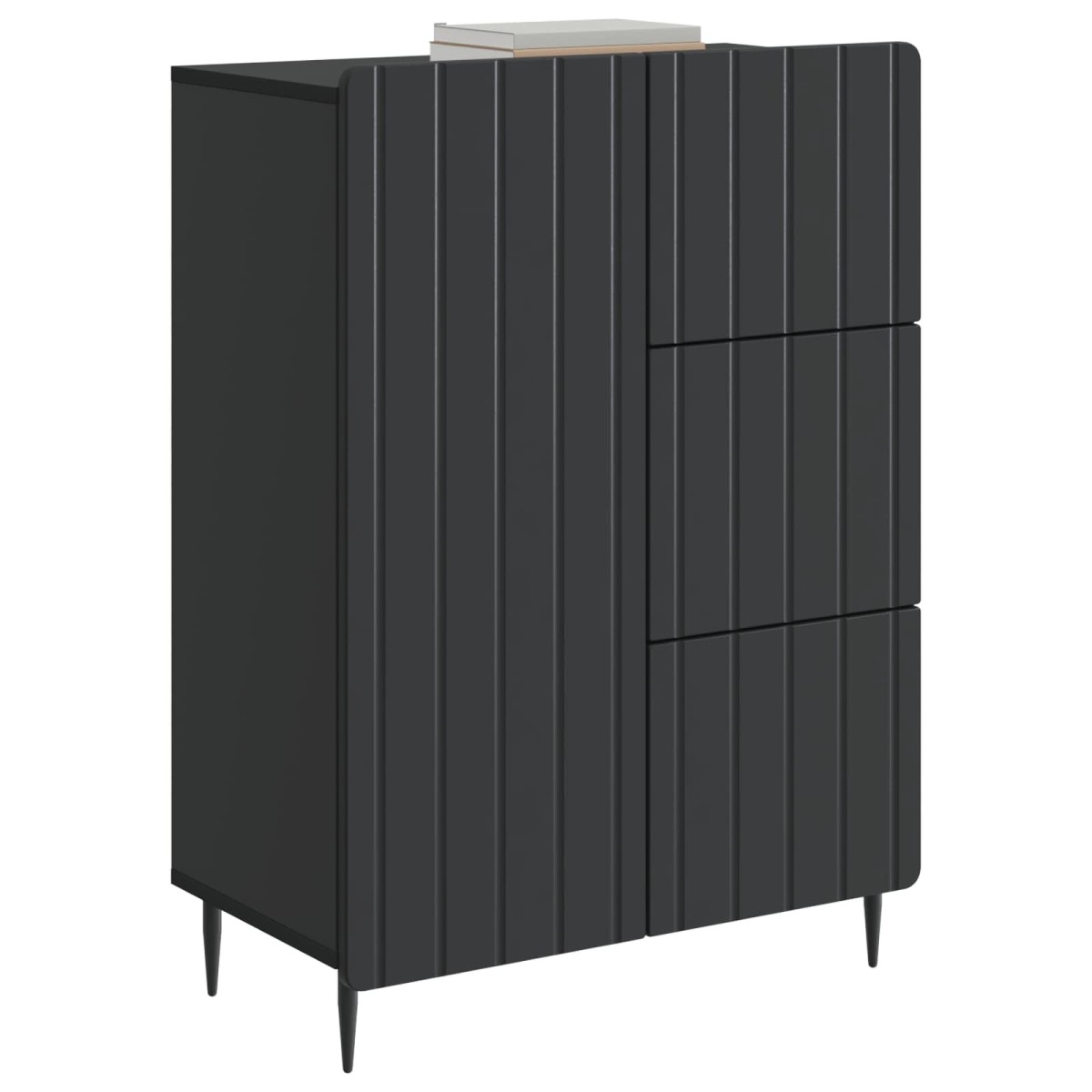 vidaXL Πλαϊνό γραφείο Μαύρο 66 x 34,5 x 91,5 εκ Επεξεργασμένο Ξύλο