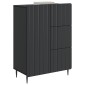 vidaXL Πλαϊνό γραφείο Μαύρο 66 x 34,5 x 91,5 εκ Επεξεργασμένο Ξύλο