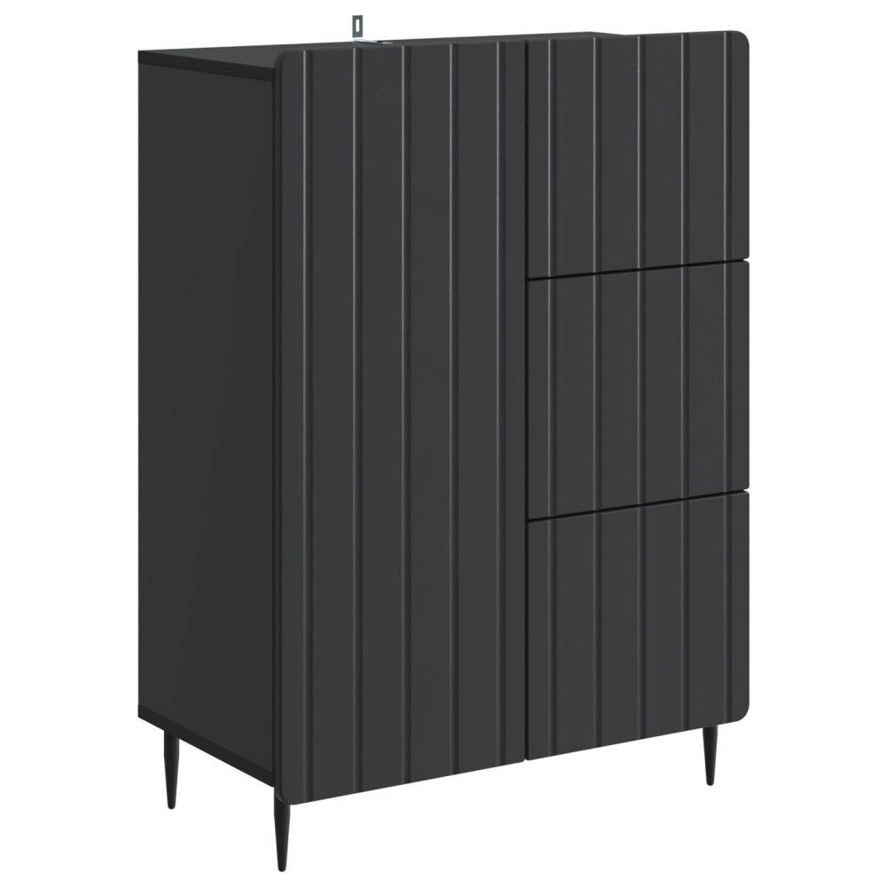 vidaXL Πλαϊνό γραφείο Μαύρο 66 x 34,5 x 91,5 εκ Επεξεργασμένο Ξύλο