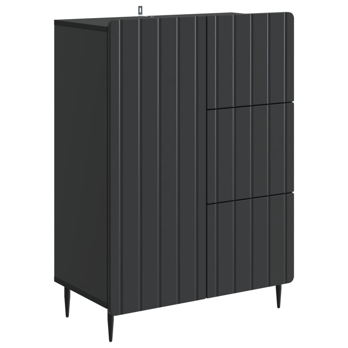 vidaXL Πλαϊνό γραφείο Μαύρο 66 x 34,5 x 91,5 εκ Επεξεργασμένο Ξύλο