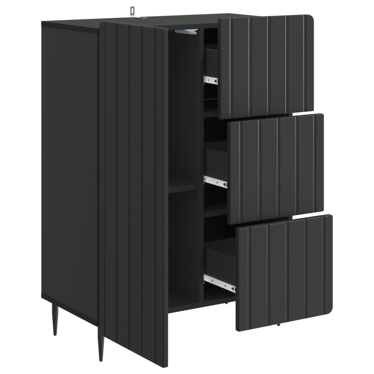 vidaXL Πλαϊνό γραφείο Μαύρο 66 x 34,5 x 91,5 εκ Επεξεργασμένο Ξύλο