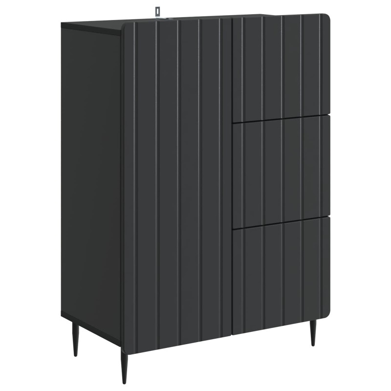 vidaXL Πλαϊνό γραφείο Μαύρο 66 x 34,5 x 91,5 εκ Επεξεργασμένο Ξύλο
