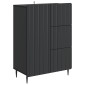 vidaXL Πλαϊνό γραφείο Μαύρο 66 x 34,5 x 91,5 εκ Επεξεργασμένο Ξύλο