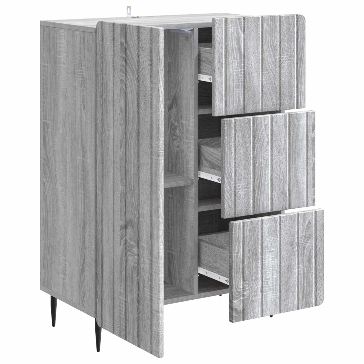 vidaXL Πλαϊνό γραφείο με συρτάρι Γκρι Sonoma 66 x 34,5 x 91,5 εκ