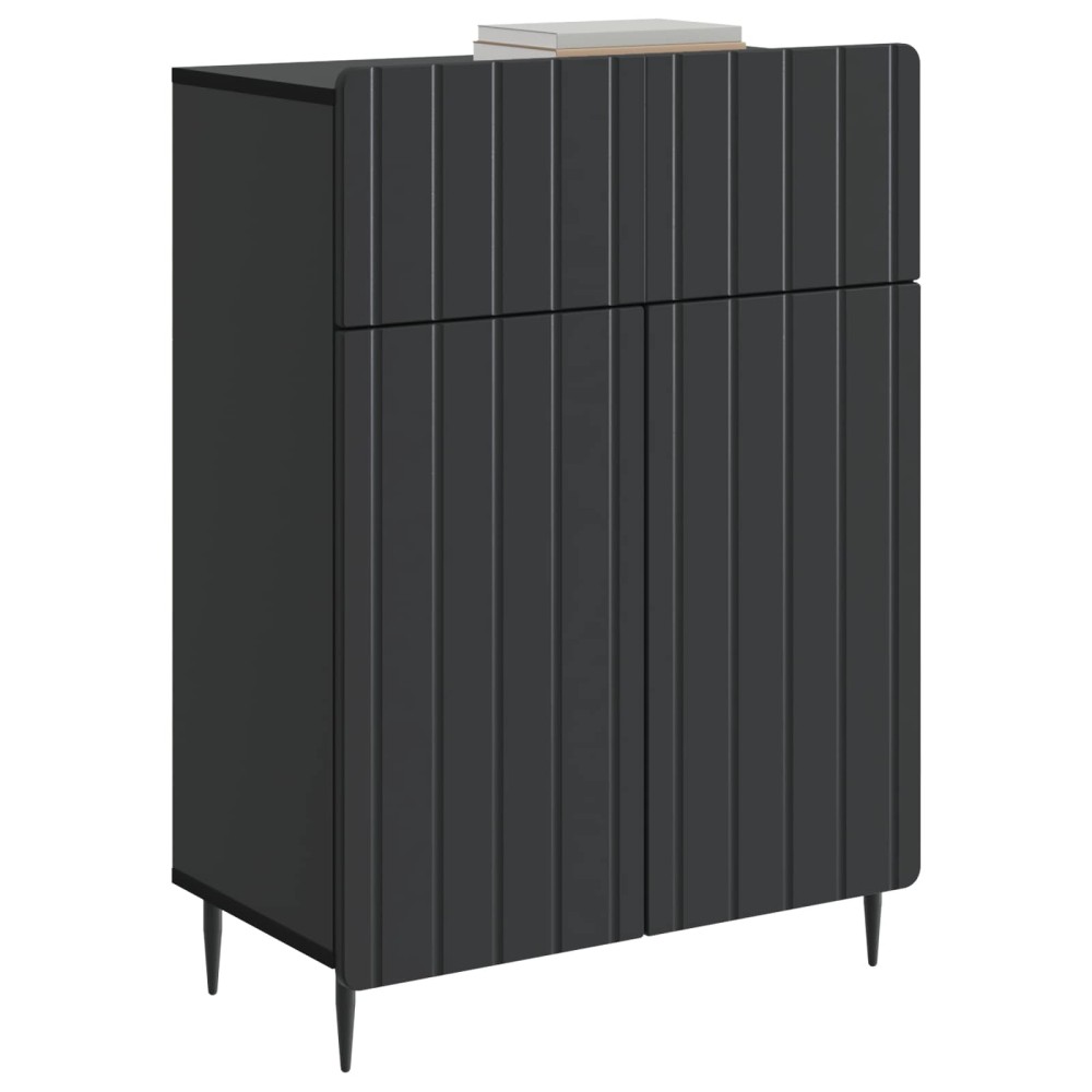 vidaXL Πλαϊνό γραφείο Μαύρο 66 x 34,5 x 92 εκ. Επεξεργασμένο Ξύλο