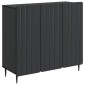 vidaXL Πλαϊνό γραφείο Μαύρο 89 x 34,5 x 82 εκ. Επεξεργασμένο Ξύλο