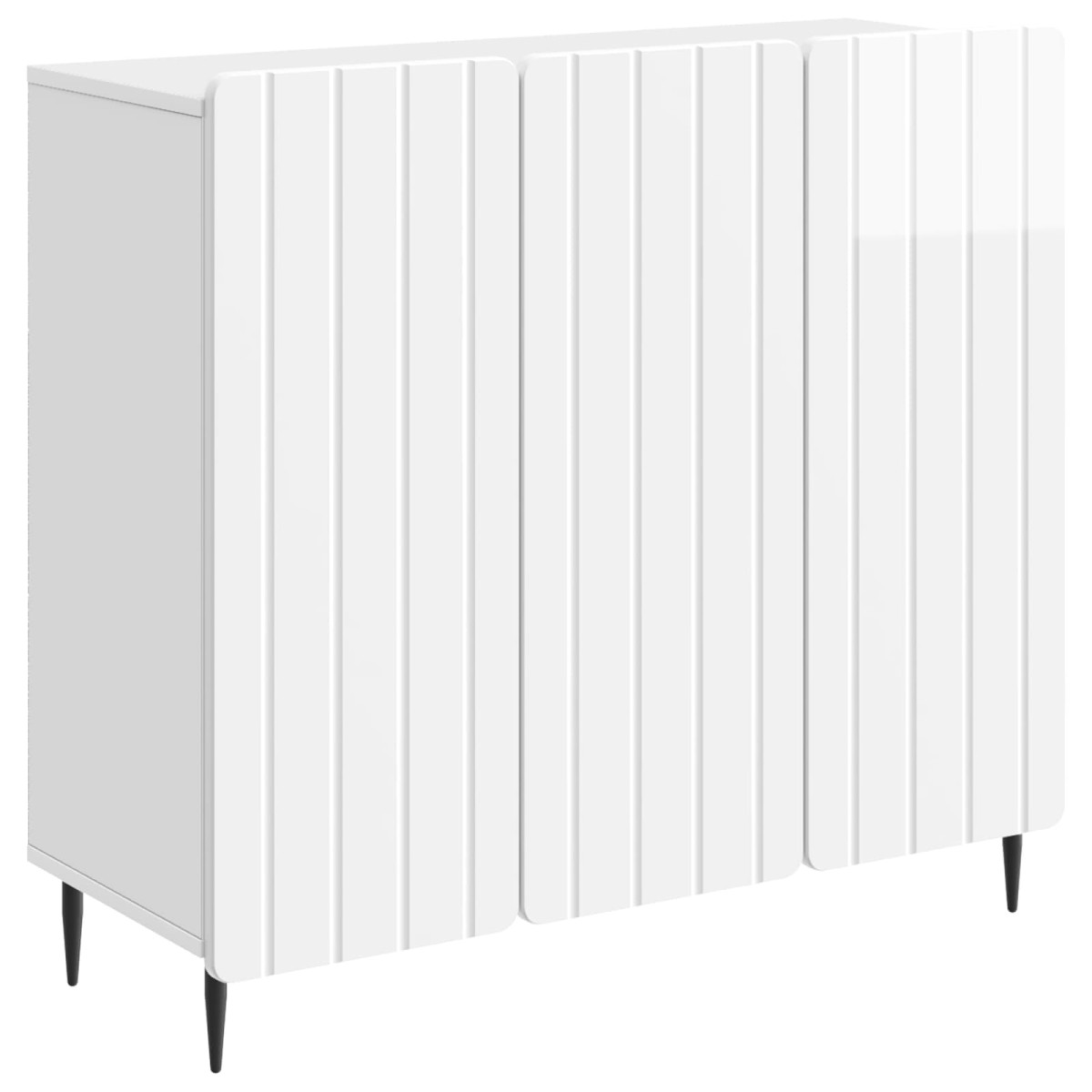 vidaXL Πλαϊνό γραφείο Γυαλιστερό Λευκό 89 x 34,5 x 82 εκ.