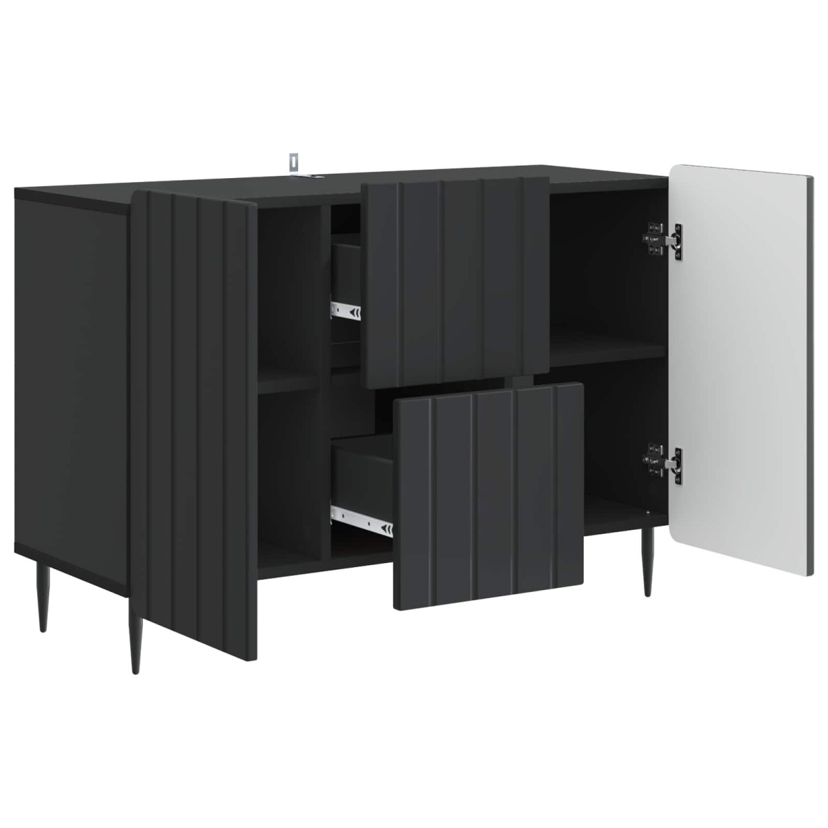 vidaXL Πλαϊνό γραφείο Μαύρο 89 x 34,5 x 62 εκ. Επεξεργασμένο Ξύλο
