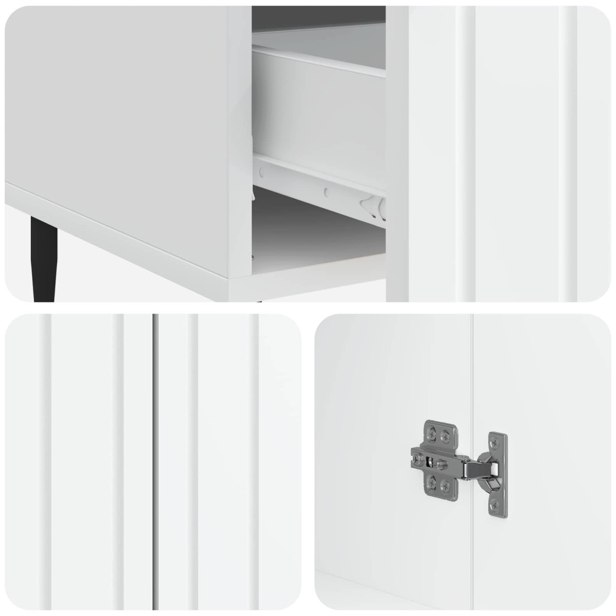 vidaXL Πλαϊνό γραφείο Λευκό 66 x 34,5 x 97 εκ. Επεξεργασμένο Ξύλο