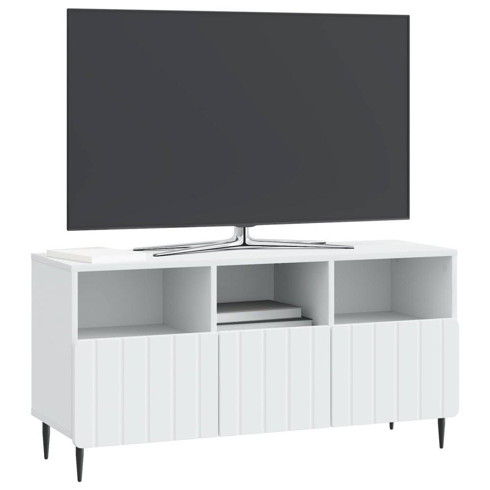 vidaXL Ντουλάπι TV Λευκό 102 x 34,5 x 50 εκ. Επεξεργασμένο Ξύλο