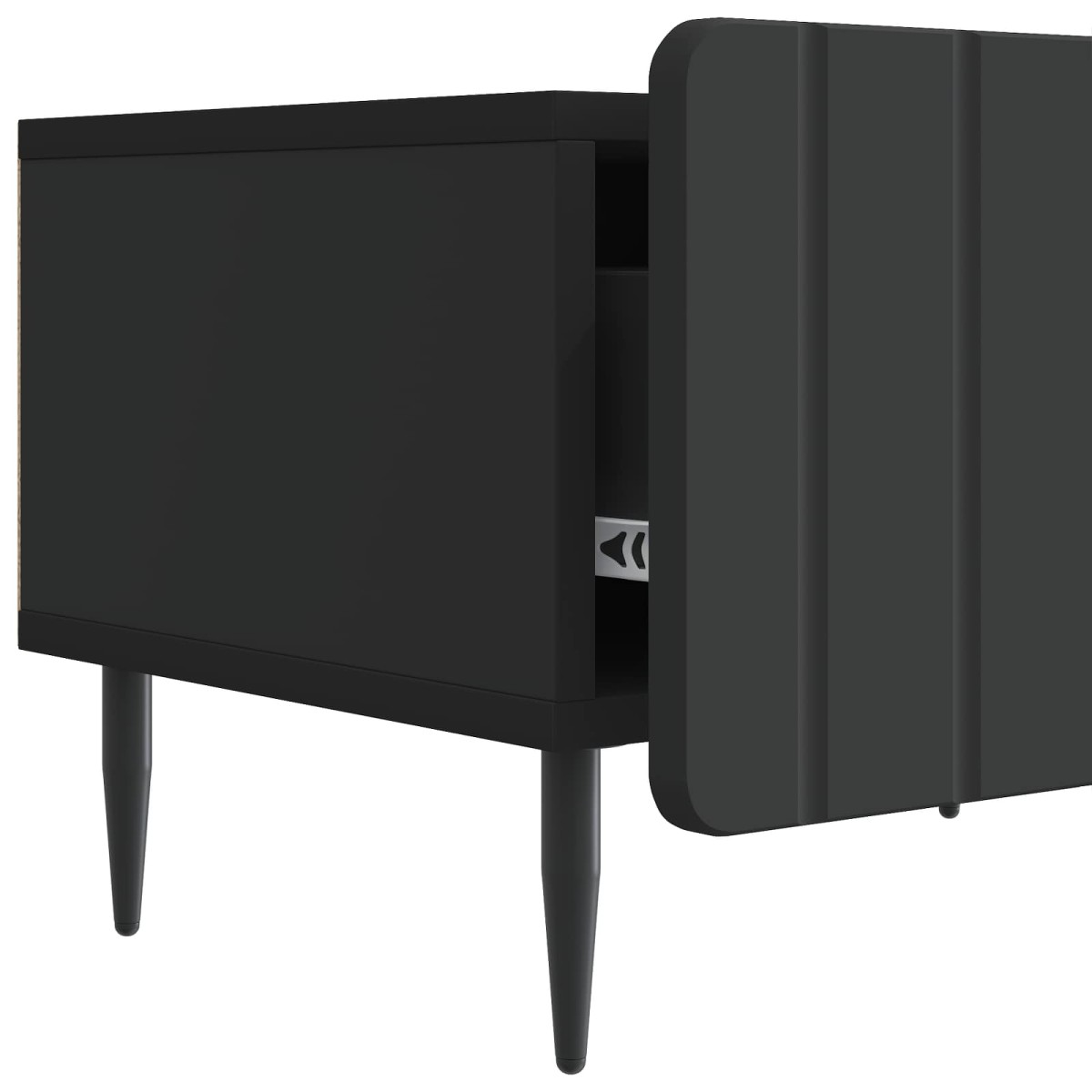 vidaXL Ντουλάπι TV Μαύρο 147 x 34,5 x 32 εκ Επεξεργασμένο Ξύλο