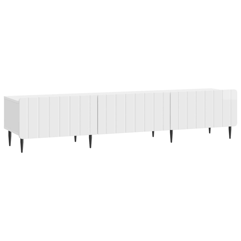 vidaXL Ντουλάπι TV με συρτάρι Γυαλιστερό Λευκό 147 x 34,5 x 32 εκ