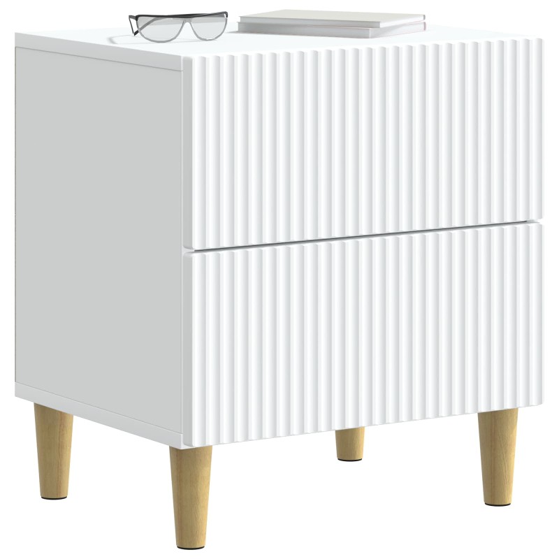 vidaXL Κομοδίνο με συρτάρι Λευκό 43 x 34,5 x 48 εκ Επεξεργασμένο Ξύλο