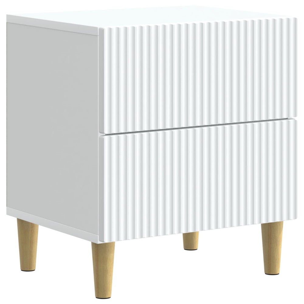vidaXL Κομοδίνο με συρτάρι Λευκό 43 x 34,5 x 48 εκ Επεξεργασμένο Ξύλο