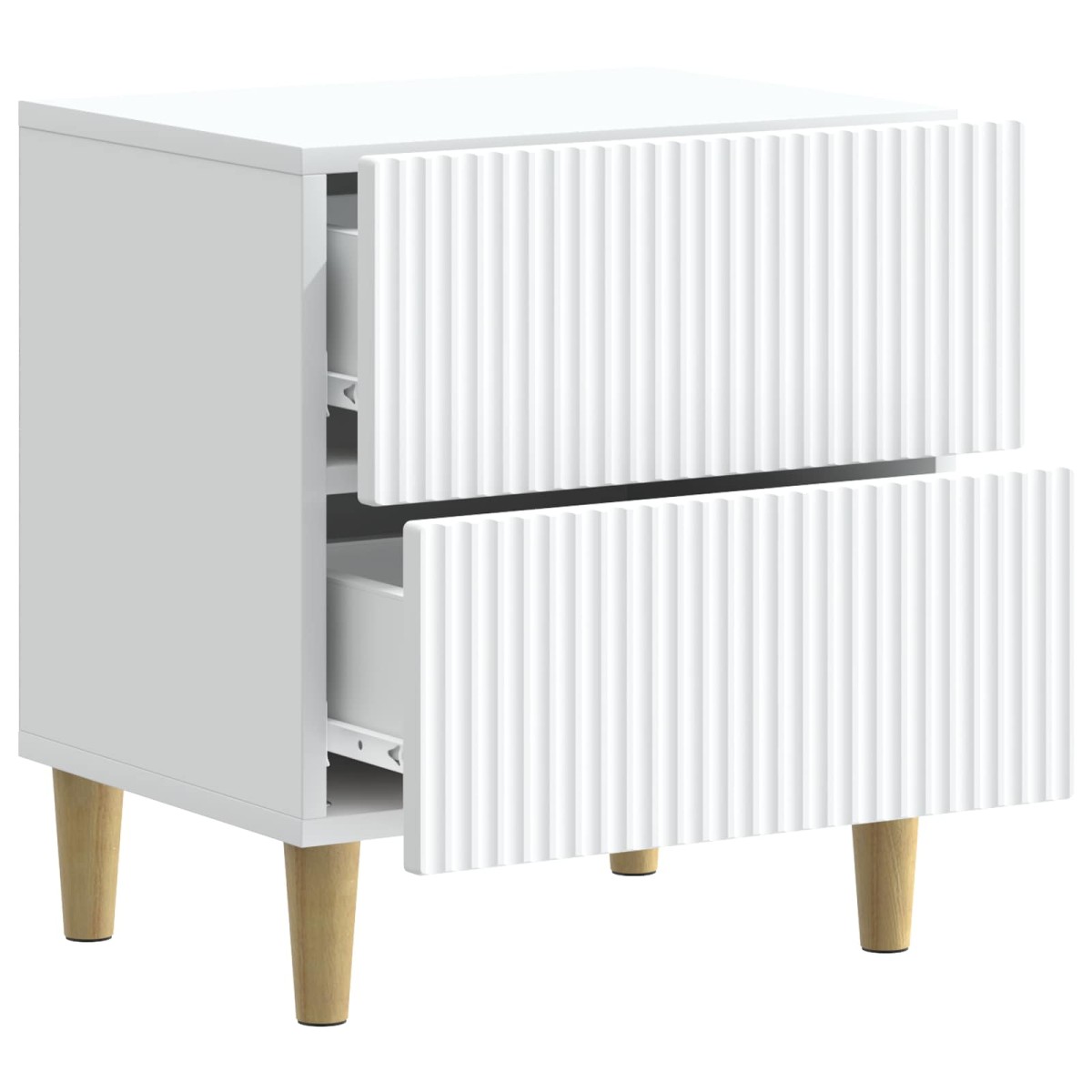 vidaXL Κομοδίνο με συρτάρι Λευκό 43 x 34,5 x 48 εκ Επεξεργασμένο Ξύλο