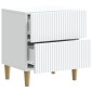 vidaXL Κομοδίνο με συρτάρι Λευκό 43 x 34,5 x 48 εκ Επεξεργασμένο Ξύλο