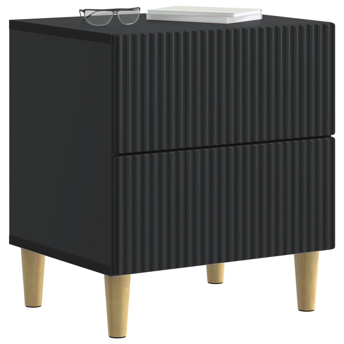 vidaXL Κομοδίνο Μαύρο 43 x 34,5 x 48 εκ Επεξεργασμένο Ξύλο