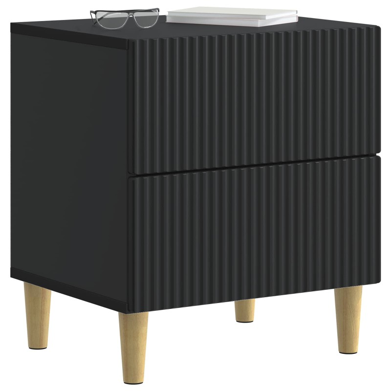 vidaXL Κομοδίνο 2 τεμ. Μαύρο 43 x 34,5 x 48 εκ Επεξεργασμένο Ξύλο