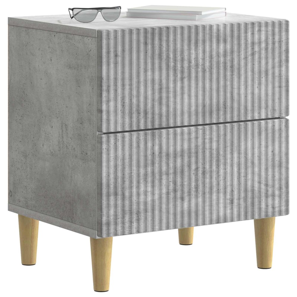 vidaXL Κομοδίνο Γκρι Σκυροδέματος 43 x 34,5 x 48 εκ Επεξεργασμένο Ξύλο