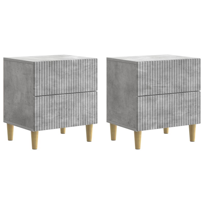vidaXL Κομοδίνο 2 τεμ. Γκρι Σκυροδέματος 43 x 34,5 x 48 εκ