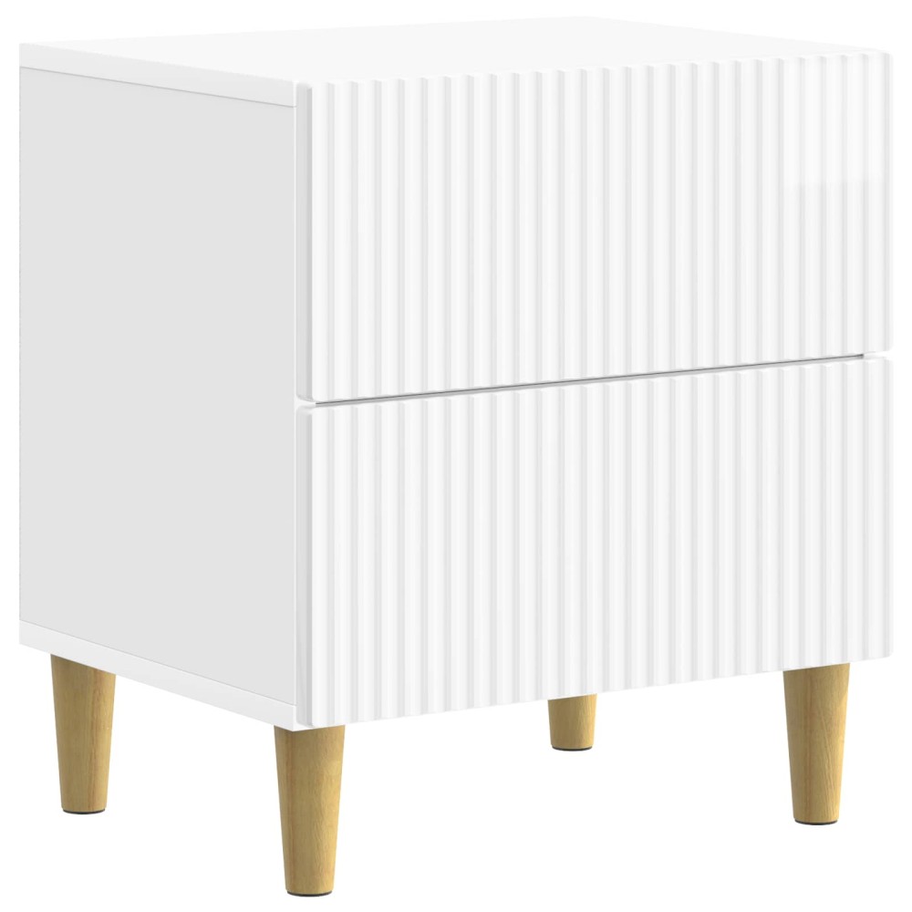 vidaXL Κομοδίνο Γυαλιστερό Λευκό 43 x 34,5 x 48 εκ Επεξεργασμένο Ξύλο