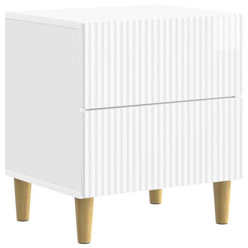vidaXL Κομοδίνο Γυαλιστερό Λευκό 43 x 34,5 x 48 εκ Επεξεργασμένο Ξύλο