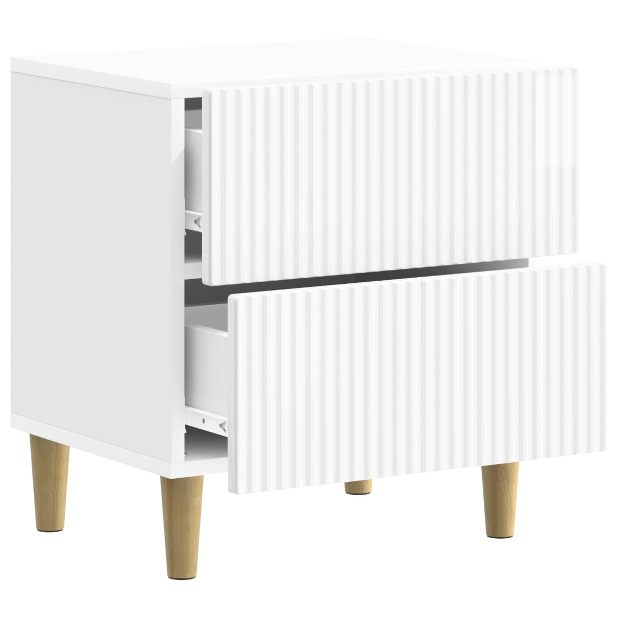 vidaXL Κομοδίνο 2 τεμ. Γυαλιστερό Λευκό 43 x 34,5 x 48 εκ