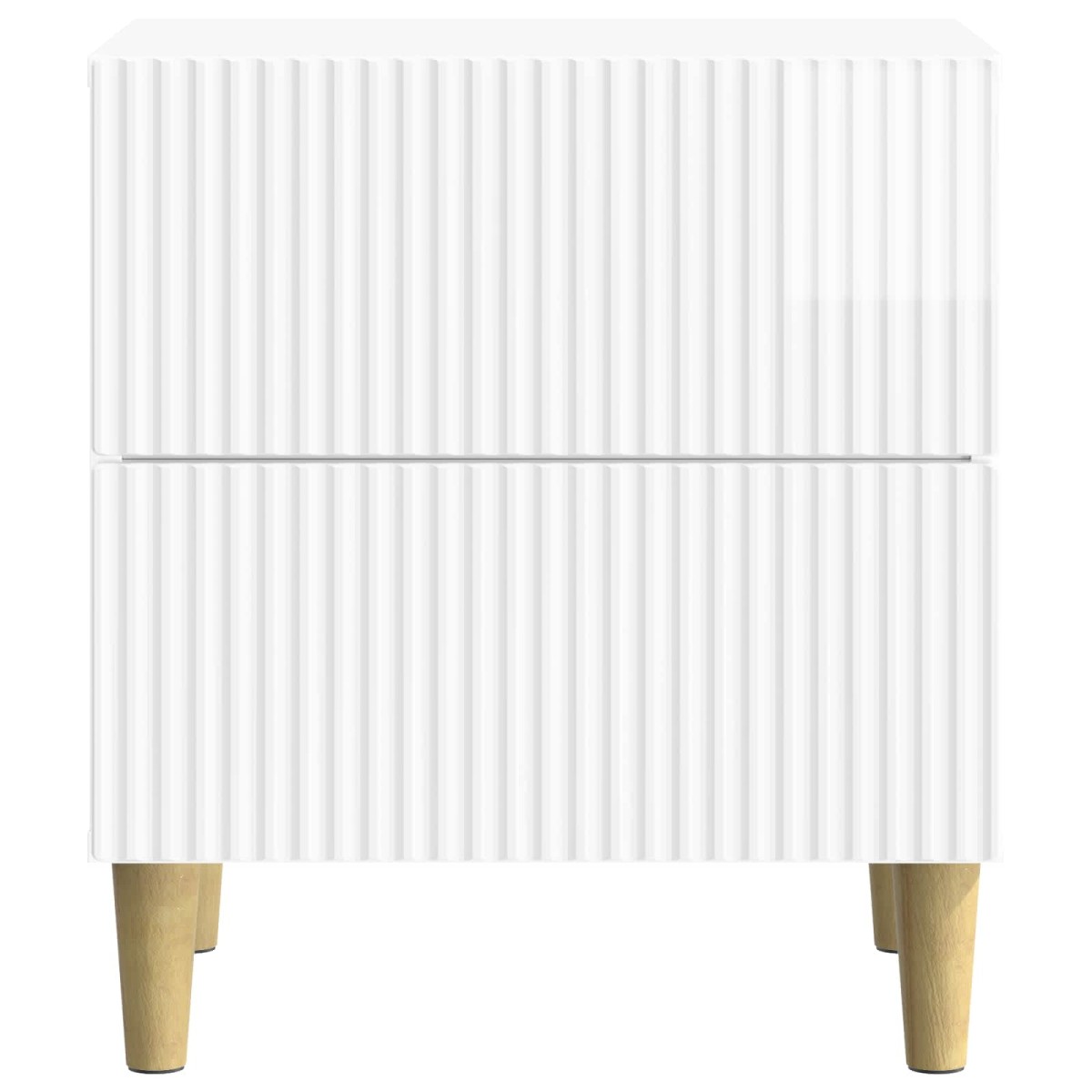 vidaXL Κομοδίνο 2 τεμ. Γυαλιστερό Λευκό 43 x 34,5 x 48 εκ