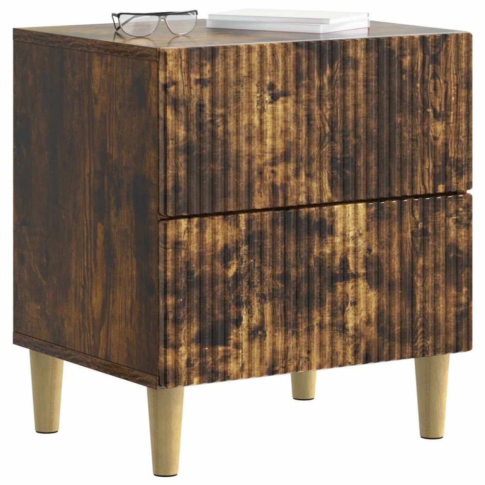 vidaXL Κομοδίνο 2 τεμ. Καπνισμένο Ξύλο Δρυός 43 x 34,5 x 48 εκ