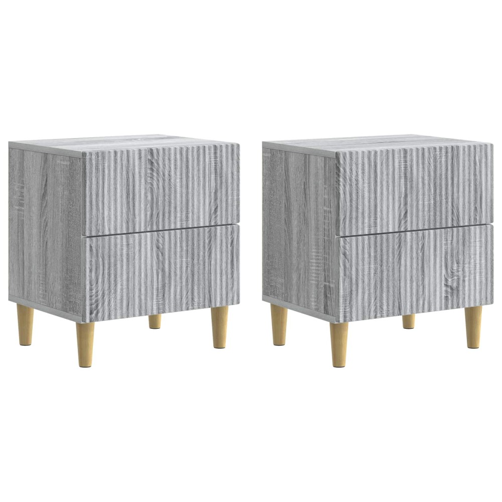 vidaXL Κομοδίνο 2 τεμ. Γκρι Sonoma 43 x 34,5 x 48 εκ