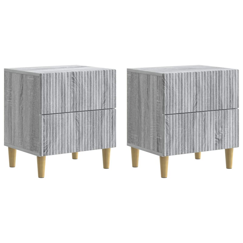 vidaXL Κομοδίνο 2 τεμ. Γκρι Sonoma 43 x 34,5 x 48 εκ