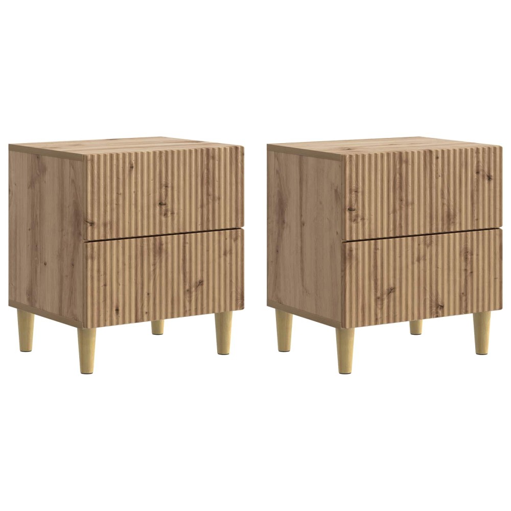 vidaXL Κομοδίνο 2 τεμ. Artisan Δρυς 43 x 34,5 x 48 εκ