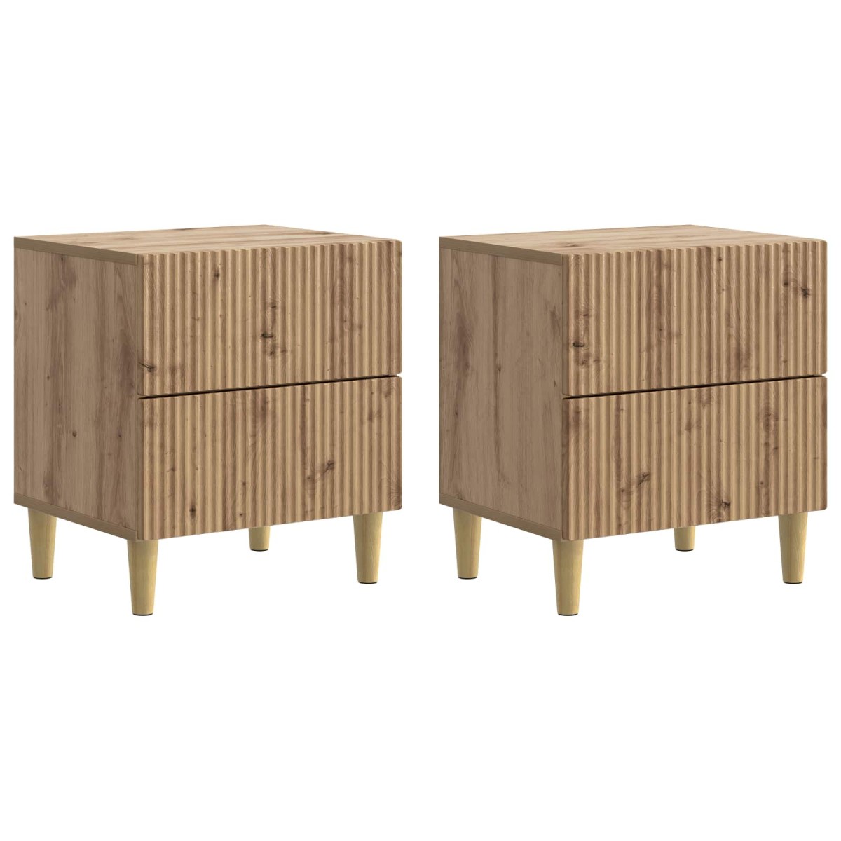 vidaXL Κομοδίνο 2 τεμ. Artisan Δρυς 43 x 34,5 x 48 εκ