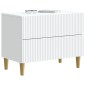 vidaXL Κομοδίνο με συρτάρι Λευκό 62 x 34,5 x 48 εκ Επεξεργασμένο Ξύλο