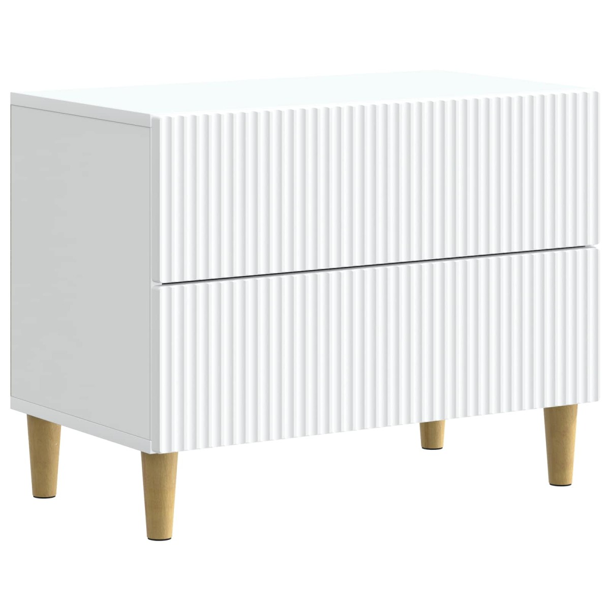 vidaXL Κομοδίνο με συρτάρι Λευκό 62 x 34,5 x 48 εκ Επεξεργασμένο Ξύλο