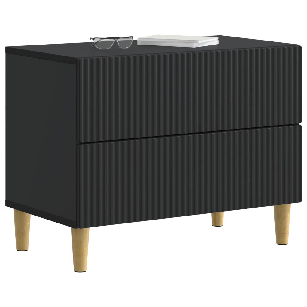 vidaXL Κομοδίνο με συρτάρι Μαύρο 62 x 34,5 x 48 εκ Επεξεργασμένο Ξύλο