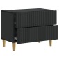 vidaXL Κομοδίνο με συρτάρι Μαύρο 62 x 34,5 x 48 εκ Επεξεργασμένο Ξύλο