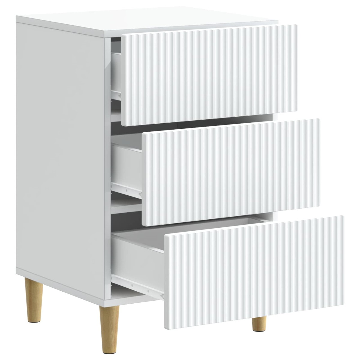 vidaXL Κομοδίνο με συρτάρι Λευκό 43 x 41 x 66,5 εκ. Επεξεργασμένο Ξύλο