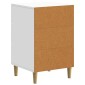 vidaXL Κομοδίνο με συρτάρι Λευκό 43 x 41 x 66,5 εκ. Επεξεργασμένο Ξύλο