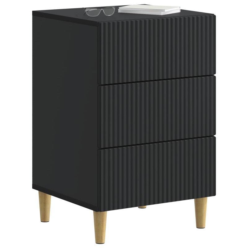 vidaXL Κομοδίνο Μαύρο 43 x 41 x 66,5 εκ. Επεξεργασμένο Ξύλο