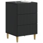 vidaXL Κομοδίνο Μαύρο 43 x 41 x 66,5 εκ. Επεξεργασμένο Ξύλο