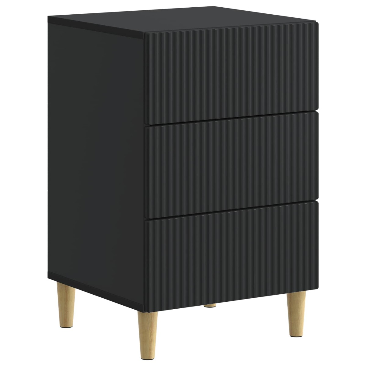 vidaXL Κομοδίνο Μαύρο 43 x 41 x 66,5 εκ. Επεξεργασμένο Ξύλο